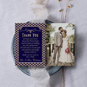 Vintages Art-Deco-Foto von 1920 Dankeskarte