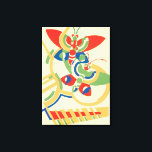Vintages Art Deco Jazz Leinwanddruck<br><div class="desc">Vintage Illustration Art Deko Jazz pochoir Tapete Muster von Serge Gladky aus Nouvelles Compositions Decoratives, Paris, 1929. Pochoir ist eine Schablonentechnik, die in surrealistischen Malereien üblich ist. Ein elegantes und chic kubistisches Design mit Schmetterlingen in geometrischen Formen und schönen Frühlingsfarben in leuchtend rot, grün, blau und gelb. Ein modernes und...</div>