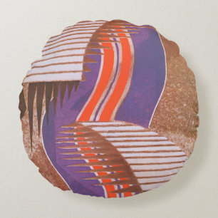 Vintages Art Deco Jazz Paradies für Kletterhexen: Rundes Kissen