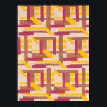 Vintages Art Deco Jazz Pochoir Geometrisches Muste Poster<br><div class="desc">Vintage Illustration Art Deko Jazz pochoir Tapete Muster von Serge Gladky aus Nouvelles Compositions Decoratives, Paris, 1929. Pochoir ist eine Schablonentechnik, die in surrealistischen Malereien üblich ist. Ein elegantes und chic-kubistisches Design mit geometrischen Formen und Farben in komplementären Farben, gelb orange, braun, braun und pink fuchsia. Ein modernes und raffiniertes...</div>