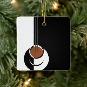 Vintages Art Deco, Kaffee-Cup mit Dampfbad Keramikornament