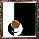 Vintages Art Deco, Kaffee-Cup mit Dampfbad Poster<br><div class="desc">Vintage Illustration Deko Drinks und Getränke Bild mit einer Tasse dampfenden heißen Kaffee mit Sahne und Zucker.</div>