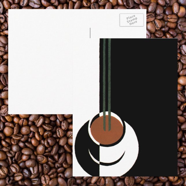 Vintages Art Deco, Kaffee-Cup mit Dampfbad Postkarte (Von Creator hochgeladen)