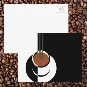 Vintages Art Deco, Kaffee-Cup mit Dampfbad Postkarte