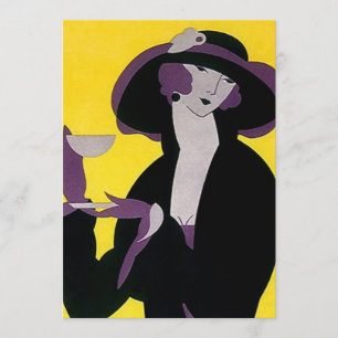 Vintages Art-Déco Nachmittag Tea Einladung HIgh