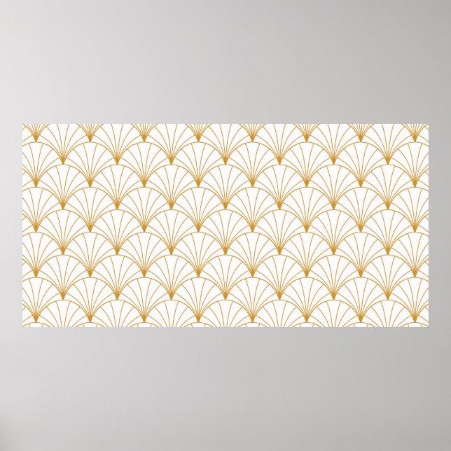 Vintages Art Deco Nahtloses Muster. Geometrische D Poster (Vorne)