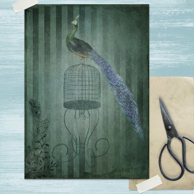 Vintages Art Deco Pfauenpapier (Von Creator hochgeladen)