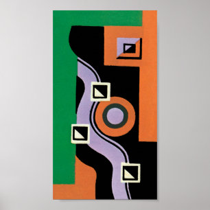 Vintages Art Deco Pochoir Jazz Illustration Muster Poster