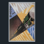Vintages Art Deco Poster<br><div class="desc">Brauchen Sie Hilfe bei der Größenanpassung? Dieses Bild auf einem anderen Zazzle Geschenk? Melde Dich bei uns. (Ansehen der Kontaktschaltfläche oberhalb dieser Beschreibung. Hochauflösendes Foto (18, 1 Mio Pixel, 11, 2 MB Jpeg) eines Vintagen c. 1930 Britische Art Deco Reiseanzeige für die Südbahn. Die Southern Railway (SR) war ein britisches...</div>