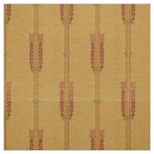 Vintages Art Deco rosa Blume Muster Stoff