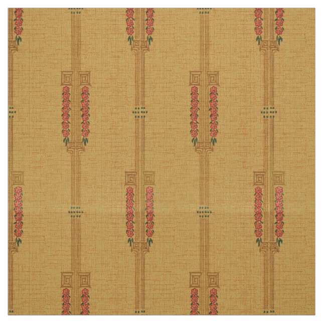 Vintages Art Deco rosa Blume Muster Stoff (Muster)