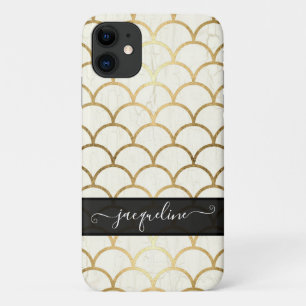 Vintages Art Deco Schwarzes Muschel Muster Case-Mate iPhone Hülle