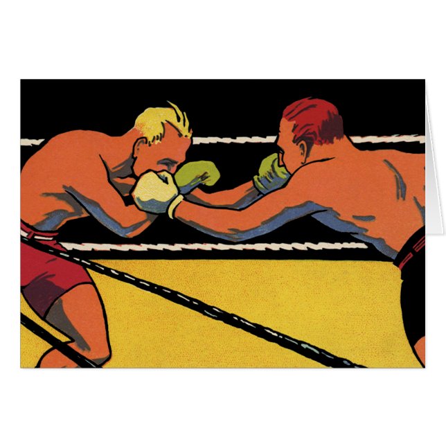 Vintages Art Deco Sportboxing, Boxen Punching (Vorderseite (Horizontal))