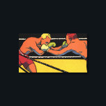 Vintages Art Deco Sportboxing, Boxen Punching Leinwanddruck<br><div class="desc">Vintage Illustration Sportboxdesign mit zwei Kämpfern,  Stanzern,  Boxern im Ring.</div>
