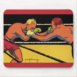 Vintages Art Deco Sportboxing, Boxen Punching Mousepad