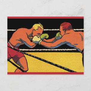 Vintages Art Deco Sportboxing, Boxen Punching Postkarte
