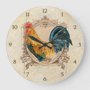Vintages Art-französisches Land-rustikaler Große Wanduhr