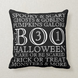 Vintages Art-Halloween-Typografie-Kissen - B&W Kissen