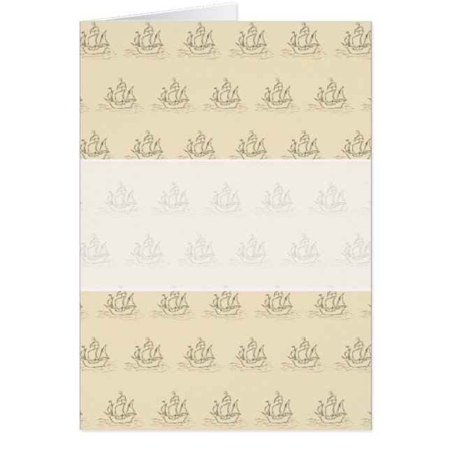 Vintages Art-Schiffs-Muster, beige Farbe (Vorne)