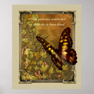 Vintages Art-Schmetterlings-Illustrations-Plakat Poster