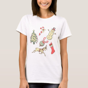 Vintages Art-Weihnachten T-Shirt