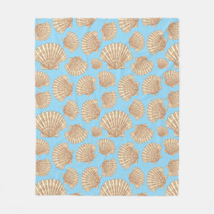Vintages Artseashell-Muster Fleecedecke