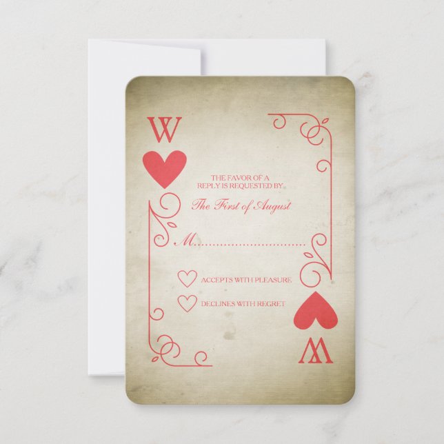 Vintages As of Hearts Wedding RSVP (Vorderseite)