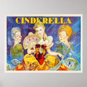 Vintages Aschenputtel-Theater-Plakat Poster