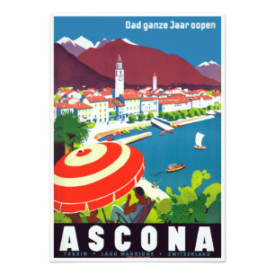 Vintages Ascona - Schweiz Reiseplan Fotodruck