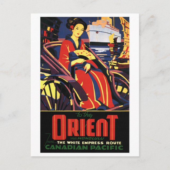 Vintages Asien-Reisen Postkarte (Vorderseite)