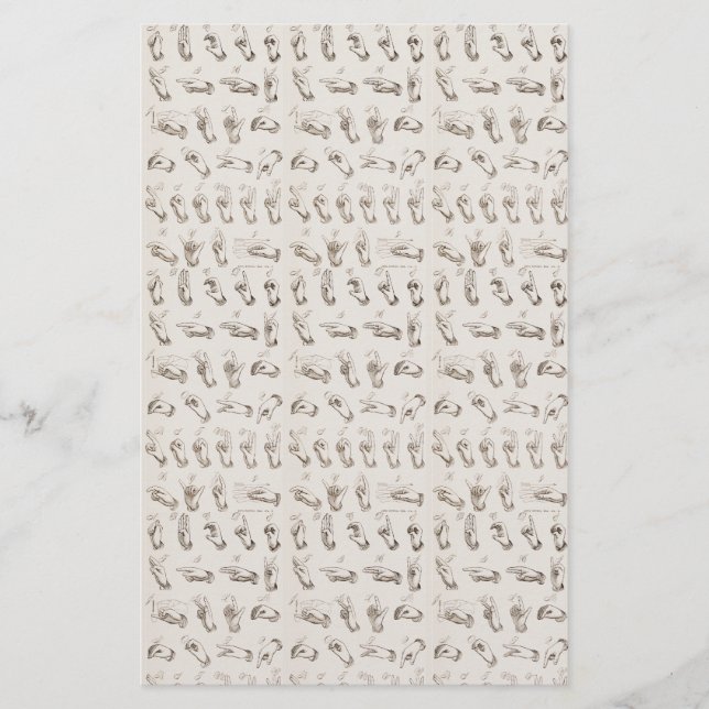 Vintages ASL Sign Language Weihnachtsgeschenk Briefpapier (Vorderseite)