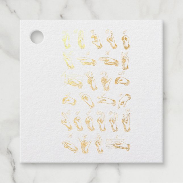 Vintages ASL Sign Language Weihnachtsgeschenk Geschenkanhänger (Vorderseite)