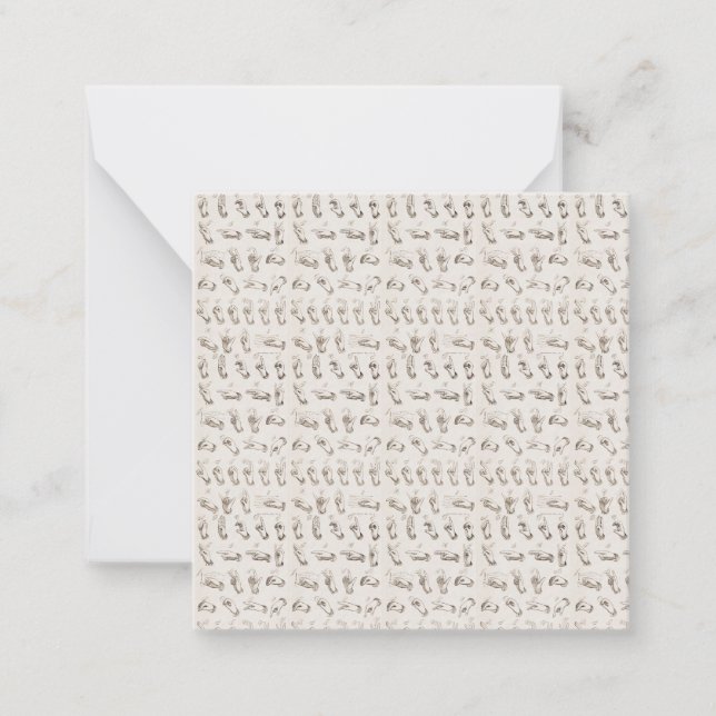 Vintages ASL Sign Language Weihnachtsgeschenk Mitteilungskarte (Vorderseite)