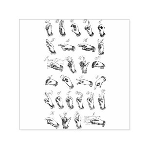 Vintages ASL Sign Language Weihnachtsgeschenk Permastempel