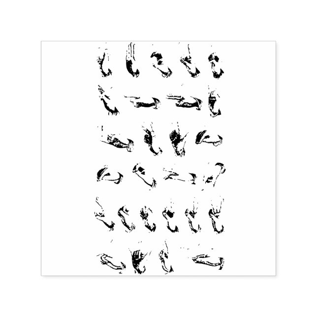 Vintages ASL Sign Language Weihnachtsgeschenk Permastempel (Design)