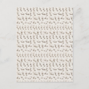 Vintages ASL Sign Language Weihnachtsgeschenk Postkarte