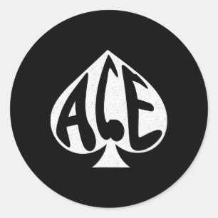 Vintages Ass der bespielenden Texas Hold'em Karte Runder Aufkleber
