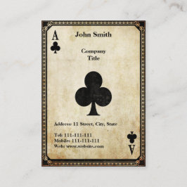 Vintages Ass der Clubs Visitenkarte