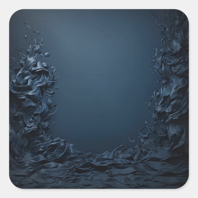 Vintages ästhetisches dunkelblaues Hintergrunddesi Quadratischer Aufkleber (Vorderseite)