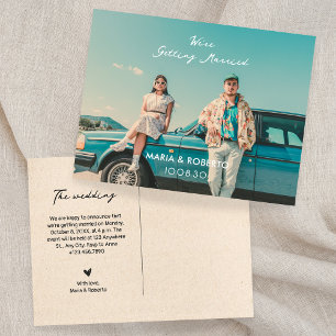 Vintages ästhetisches Foto, das wir heiraten Postkarte