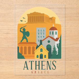 Vintages Athen Griechenland Reisen - Parthenon Cit Acryleinladungen