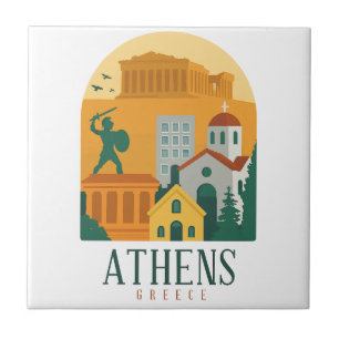 Vintages Athen Griechenland Reisen - Parthenon Fliese