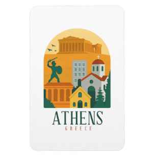 Vintages Athen Griechenland Reisen - Parthenon Magnet