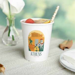 Vintages Athen Griechenland Reisen - Parthenon Pappbecher