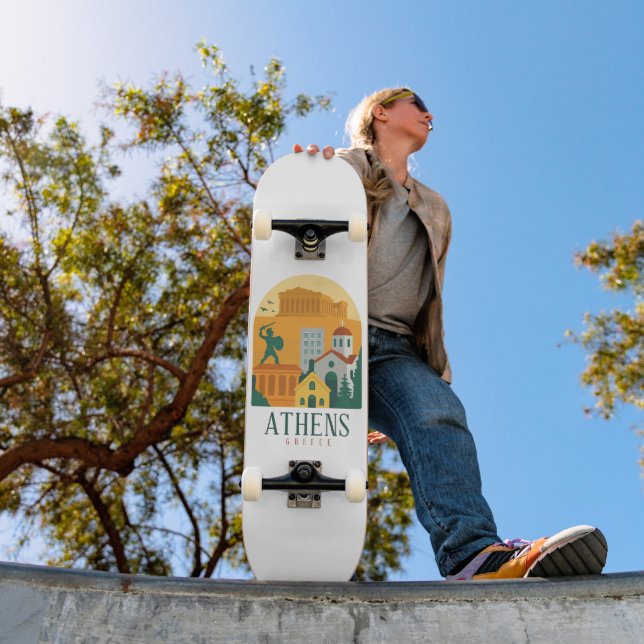 Vintages Athen Griechenland Reisen - Parthenon Skateboard (Außenbereich 1)