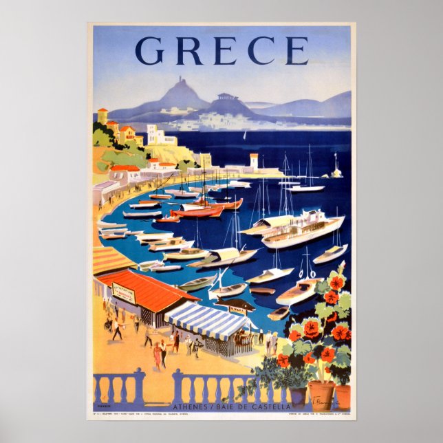Vintages Athen Griechenland Reisen Poster (Vorne)