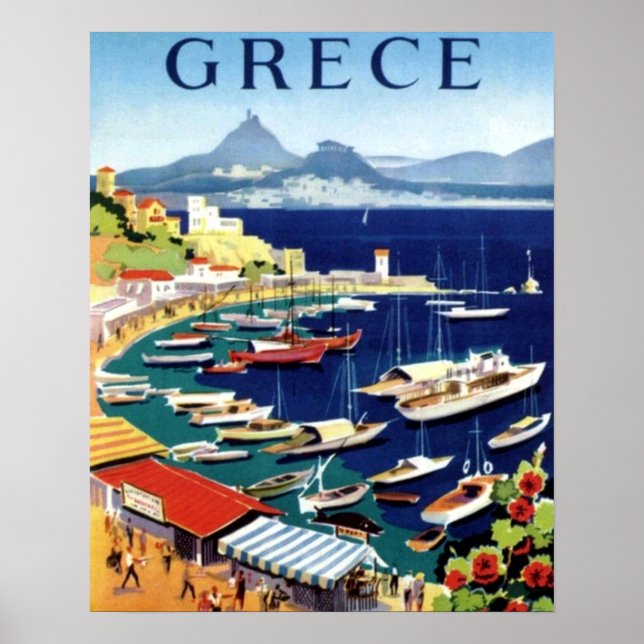 Vintages Athen Griechenland Reisen Poster (Vorne)