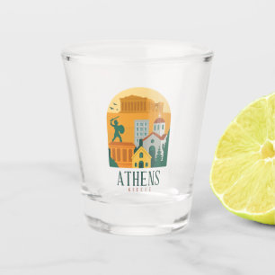 Vintages Athens Griechenland Parthenon Shot Glass  Schnapsglas