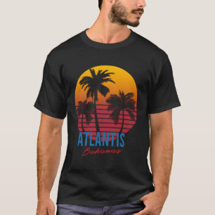 Vintages Atlantis Bahamas Palm Trees Sunset Retro T-Shirt