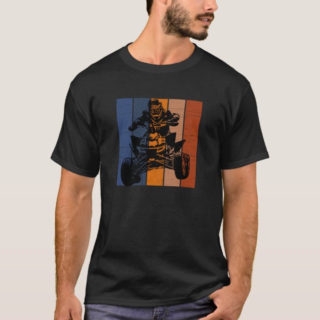 Vintages ATV-Geschenk - Retro Quad Biker T-Shirt (Vorderseite)
